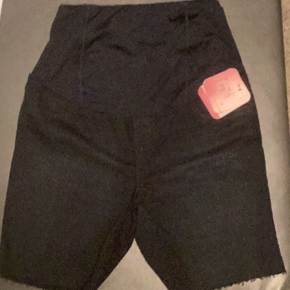 NWT Isabel Maternity black Bermuda denim shorts